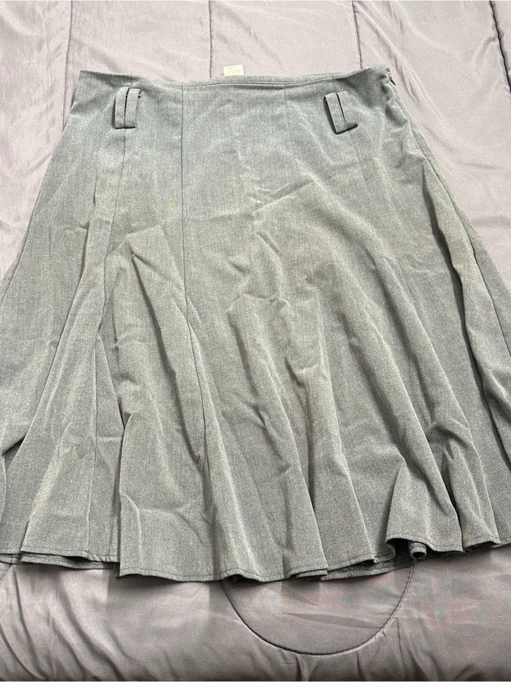 dressbarn Gray A-Line Pleated Skirt
